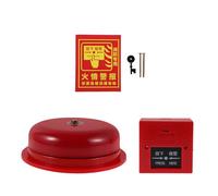 DIYEAH 1 juego de campana de alarma contra incendios roja, campana de alarma eléctrica industrial de 6 pulgadas con botón de llamada adhesivo, dispositivo de notificación de seguridad con cable