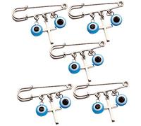 DIYEAH 1 Juego Pasador De Mal De Ojo Alfiler Perlas De Mal De Ojo Anillo De Mal De Ojo Pasador De Bufanda De Mal De Ojo Rosario Collar De Mal De Ojo Cadenas Puerta Mascota Resina 5 Piezas