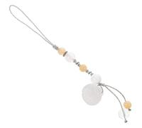 DIYEAH 1 Pieza Pendiente Colgante de Jade y Ágata para Teléfono Móvil y Llaves de Coche Decoración Chic Multifuncción Color Blanco Accesorio para Sujetar Celulares y Claves
