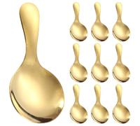 DIYEAH 10 cucharas para helado doradas - Cucharas pequeñas para frascos de especias, sal, granos, azúcar, café, miel, postres, té - de mango corto para recipientes