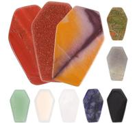 DIYEAH 10 Piezas de Piedras de Cristal Natural Mini en Forma de Ataúd Conjunto Artesanal para Decoración de Escritorio y Meditación Mezcla Cuarzo Ojo de Tigre Jaspe Piedra Feldespato