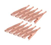 DIYEAH 10 Pinzas De Cocodrilo Pequeñas De Cobre Para Soldar Y Probar Cables Con Boca Plana Resistente a La Corrosión Clips De Prueba Compactos Para Conexiones Temporales Eléctricas