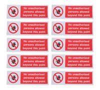 DIYEAH 10 unidades de letreros de "Prohibido el paso": Etiquetas de advertencia, señales de precaución, adhesivos de seguridad &;No entrar&;, letrero de advertencia de propiedad privada