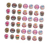 DIYEAH 100 Piezas Parche de Vidrio con Diseño de Calavera Accesorios para Diy Joyería Decoración Manualidades