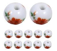 DIYEAH 100 Piezas Perlas de Cerámica Floral Diseño de Flores Espaciadoras de Gran Agujero para Joyas y Manualidades Diy para Pulseras y Collares