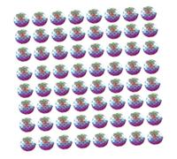 DIYEAH 100 Piezas Unidades Resina Cabujones Planos Redondos con Escamas de Sirena Charmes Brillantes con Recubrimiento Ab para Joyería y Manualidades Creativas