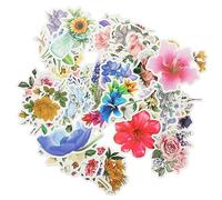 DIYEAH 100piezas Calcomanías Adhesivas De Flores para Estudiantes Decoración Pegatinas