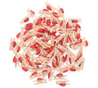 DIYEAH 100piezas Pinzas De Madera Para Fotos Forma De Mariquita Roja Clips Artesanales Hechos Mano Para Notas Recuerdos y Decoración De Fiestas Sujetadores Versátiles Para Snacks y Manual