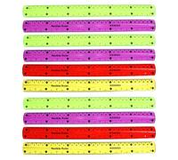 DIYEAH 10piezas Regla Blanda de PVC Flexible Regla Irrompible Borde Recto Herramienta de Medición para Escuelas Aulas y Oficinas Material Escolar de Oficina Color Aleatorio