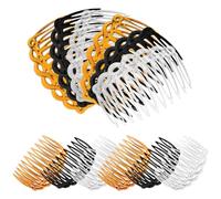 DIYEAH 12 Peinetas Laterales de Plástico Diseño Retro Elegante para Mujer y Niña, Accesorios Cabello Portátiles Peinado Delicado, Pack de 12 Unidades