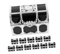 DIYEAH 12 Piezas Cajas Cofres Infantiles Mini Plata con Interior Negro para Joyas y Dulces Decoración Fiestas Cumpleaños Halloween
