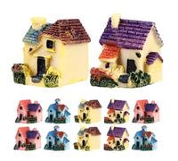 DIYEAH 12 Piezas Casa de Resina para Micro Paisaje Estilo Rústico Diseño de Cabaña, Resistente a Astilladuras, Adecuado para Bonsáis y Terrarios en Decoración y Maquetas