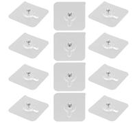 DIYEAH 12 Piezas Kit de Ganchos Invisibles sin Taladro para Colgar Cuadros Adhesivos Resistentes para Paredes Sólidas Transparentes Rastro Perfectos para Fotos y Decoración Cemento