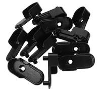 DIYEAH 12 Piezas Soportes para Barra de Armario de Metal Sujetadores para Varilla de Ropa Soportes de Base para Barra de Closet Refuerzo Negro para Dormitorio