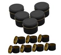 DIYEAH 12piezas Tarros de Velas Vintage Recipientes de Metal Pequeños y Redondos con Tapa para Hacer Velas de Té Casa