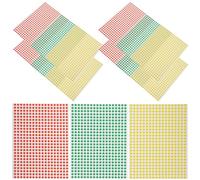 DIYEAH 15 Hojas Pegatinas Adhesivas Redondas de Puntos de Colores para Marcar Ropa y Objetos, Diseño en Blanco sin Residuo, 15 Hojas para Oficina y Escuela
