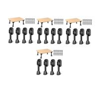 DIYEAH 16 Piezas Patas Plegables de Hierro para Muebles 4 Piezas Altura 100 MM, Patas de Escritorio y Mesa de Comedor, Accesorio Resistente para Reparación y Fabricación de Muebles