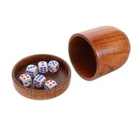 DIYEAH 1juego Cubilete Dados de Madera Maciza con Tapa y Dados Diseño Ergonómico para Bar Ktv Fiestas y Accesorios para Adultos
