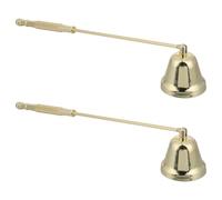 DIYEAH 2 apagavelas: Campana Dorada para Apagar mechas - Accesorio Vintage - Apagavelas navideño para Velas en Frasco, Velas de té y decoración del hogar