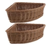 DIYEAH 2 Cestas Triangulares de Almacenamiento - Organizador de Almacenamiento con Plataforma Giratoria para Armario de Esquina de Cuña para Artículos de Despensa de Cocina, Baño Y Café.