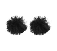 DIYEAH 2 Fundas de Felpa Negro para Micrófono de Solapa Paravientos Profesional Que Protege contra Humedad Reemplazo Duradero Ideales para Oficina y Barra