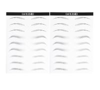 DIYEAH 2 Hojas Pegatinas Impermeables para Cejas Efecto de Pelo Natural, Fibra Artificial y Película, Ideales para Mujeres Cejas, Simulación Realista 6d Estilo Aleatorio