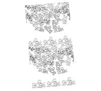 DIYEAH 2 Juegos Colgante 2024 Kits De Cuentas Pendientes De Aro De Oro Dijes De Diamantes De Imitación Para Hacer Joyas Encantos De La Pulsera Perlas Aleación De Zinc Silver 100 Uds * 2