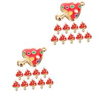 DIYEAH 2 Juegos Colgante De Aleación De Hongos Tridimensional Colorido Que Gotea Aceite Accesorios De Bricolaje Colgante Rojo 10 Piezas De Amuletos Para Manualidades Con 10 Uds * 2