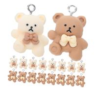 DIYEAH 2 Juegos Colgante De Oso Color Té Con Leche Cuentas Para Pulseras Rosario Pequeño Colgante De Oso Alambre De Joyería Diamantes De Imitación Amuletos De Oso Equipo Resina Uds * 2
