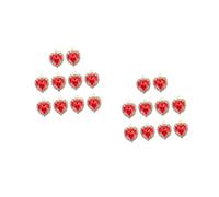 DIYEAH 2 Juegos Hebilla De Cristal De Amor Rosario Artesanías De Encanto De Corazón Pulsera Llavero Suministros Para Hacer Aretes De San Valentin Perla Cristales Acrílico Rojo 10 Uds * 2