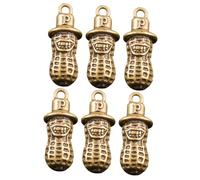DIYEAH 2 Juegos Llavero De Maní Joyas A Granel Pulsera Llavero Encanto Colgante De Encantos De La Pulsera Retro Colgantes De Joyería Latón Golden 3 Piezas*2