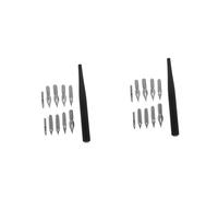 DIYEAH 2 Juegos Pluma de Dibujo con Mango de Madera y Puntas Intercambiables de Acero Inoxidable para Caligrafía Dibujo Bocetos y Firmas Accesorio de Pluma Versátil para Artistas y