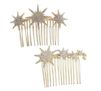 DIYEAH 2 Pcs Peinetas Laterales de Metal Gemas de Imitación, Accesorios Cabello Clásicos Ideales para Bodas y Eventos Formales