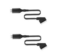 DIYEAH 2 Piezas Adaptador Scart de Video y Audio de Cable Scart para Tv Vhs y Dvd