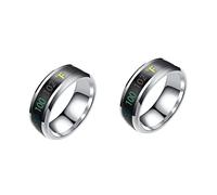 DIYEAH 2 Piezas Anillo Inteligente con Sensor de Temperatura Unisex Diseño Chic y Resistente Anillo de Elegante para Uso Diario Color Acero