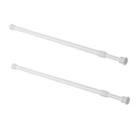 DIYEAH 2 Piezas Barra Telescópica Blanca para Cortinas Ducha y Ropa sin Taladro Multiusos Superficie Lisa Fácil Limpieza Alta Capacidad Carga para Ventanas y Baños