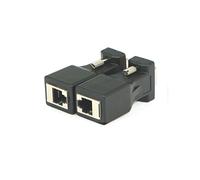 DIYEAH 2 Piezas Cabezal Extensor Vga, Adaptador Convertidor Extensor Vga a Rj45, PVC, Negro, Plug and Play, Resistencia al Desgaste Corrosión, para Proyectores y TV LCD