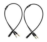 DIYEAH 2 Piezas Cable Divisor de Audio de Adaptador Estéreo para Auriculares y Micrófono Conector Macho Doble Macho Extensión para Pc y Dispositivos Móviles Negro con para Conductividad y