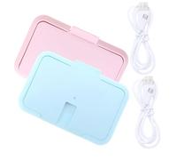 DIYEAH 2 piezas Calentador Portátil Toallitas USB Dispensador Higiénico con Gran Capacidad Temperatura Constante Compatible Casa y Coche Diseño Ligero Azul y Rosa