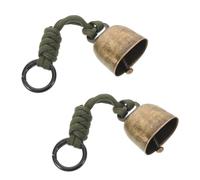 DIYEAH 2 Piezas Campana de Oso para Senderismo, Campana de Camping Vida Silvestre, Latón y Metal, Portátil y Ligero, con Cordón de Poliéster, para Trekking y Montañismo, para Perros