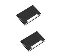DIYEAH 2 Piezas Caso De Negocios Titular del Nombre Caja De Acero Inoxidable Titular De Negocio Billetera De Negocios Black