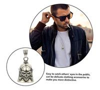DIYEAH 2 Piezas Colgante de Calavera Retro Estilo Motociclista Campana Decorativa Pulida para Collar DIY Accesorio Ligero y Duradero para Hombres Amantes Motocicleta
