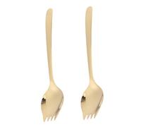 DIYEAH 2 piezas Cubiertos de Acero Inoxidable Spork Multifunción con Mango Tenedor y Cuchara para Ensalada Ramen Camping Postres y Helado Utensilios Portátiles y Resistentes