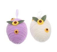 DIYEAH 2 Piezas De Adornos para Huevos Accesorios para Fiestas Kit Único para Decorar Huevos Figura De Huevo De Dibujos Animados Adornos De Huevo Sin Terminar Huevo Decorativo