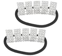 DIYEAH 2 Piezas de Coleteros Elásticos Pelo Gemas de Imitación, Cuerdas Finas y Brillantes para Moño y Coleta, Accesorios Cabello de Cristal, Uso Diario y Eventos Obsequios