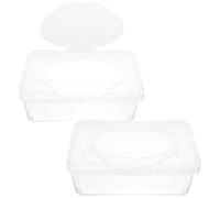 DIYEAH 2 piezas Dispensador Portátil de Toallitas Húmedas con Tapa Transparente Caja Organizadora Resistente para Pañuelos Papeles Diseño Sellado para Almacenamiento Doméstico Viaje de