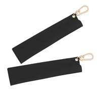 DIYEAH 2 Piezas Estuche Organizador de Bolígrafos Portátil Doble en Cuero PU Negro con Mosquetón Resistente para Bolígrafos y Lápices Ópticos, Tamaño 16.5x3.8 Cm Adecuado para Oficina y