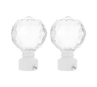 DIYEAH 2 Piezas Extremos Decorativos para Barra de Cortina Romana Color Marfil Accesorios para Cortinas Resistentes a Deformación y Rotura Cabezal Decorativo para Ventana Hogar y