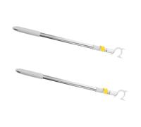 DIYEAH 2 Piezas Gancho de Poste Extensible para Armario Varilla de Aluminio y Acero Inoxidable Resistente Tenedor de Ropa para Tendedero Interior y Balcón Fácil Instalación y Uso