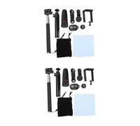 DIYEAH 2 Piezas Kit de Lente Móvil con Gran Ojo de Pez y Macro Lente de Cámara Portátil y Desmontable Ajuste Manual y Óptica Profesional para Smartphones Negro